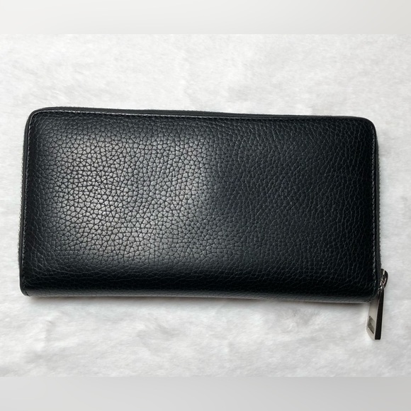 Gucci Logo GG Black Leather Zip Around Wallet w/DustBag,No Box - Picture 4 of 16